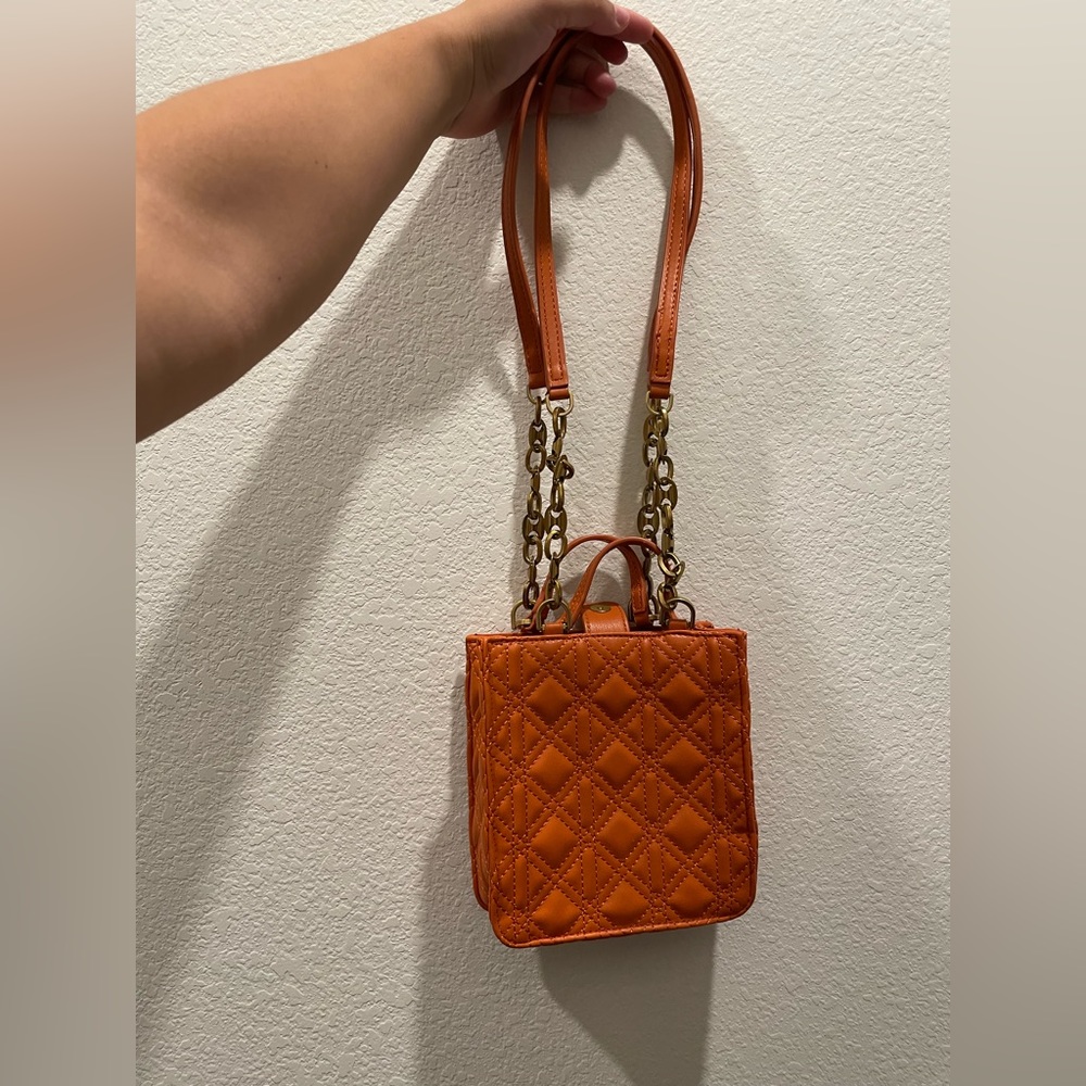Zara Orange Small Tote Quilted Purse
